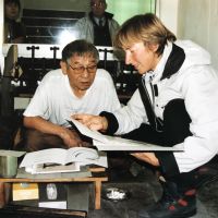 Ontmoeting met Iwao Yamagishi traditioneel inktmaker Nara Japan 2004